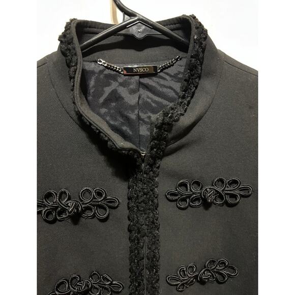 purple label by NVSCO women's blazer suit jacket black w braided accents sz 6 - Picture 4 of 10